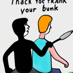 A friend saying that he gets your back, while pointing a knife at you from the back