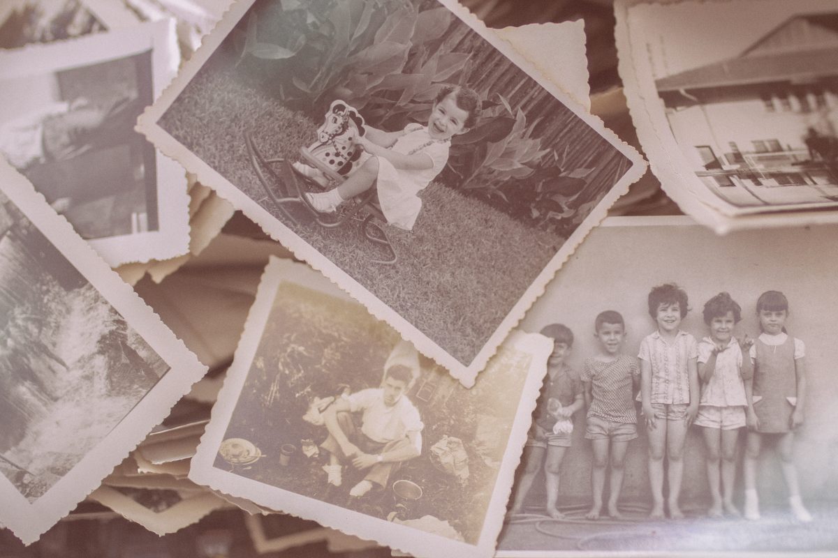 A person's childhood photos
